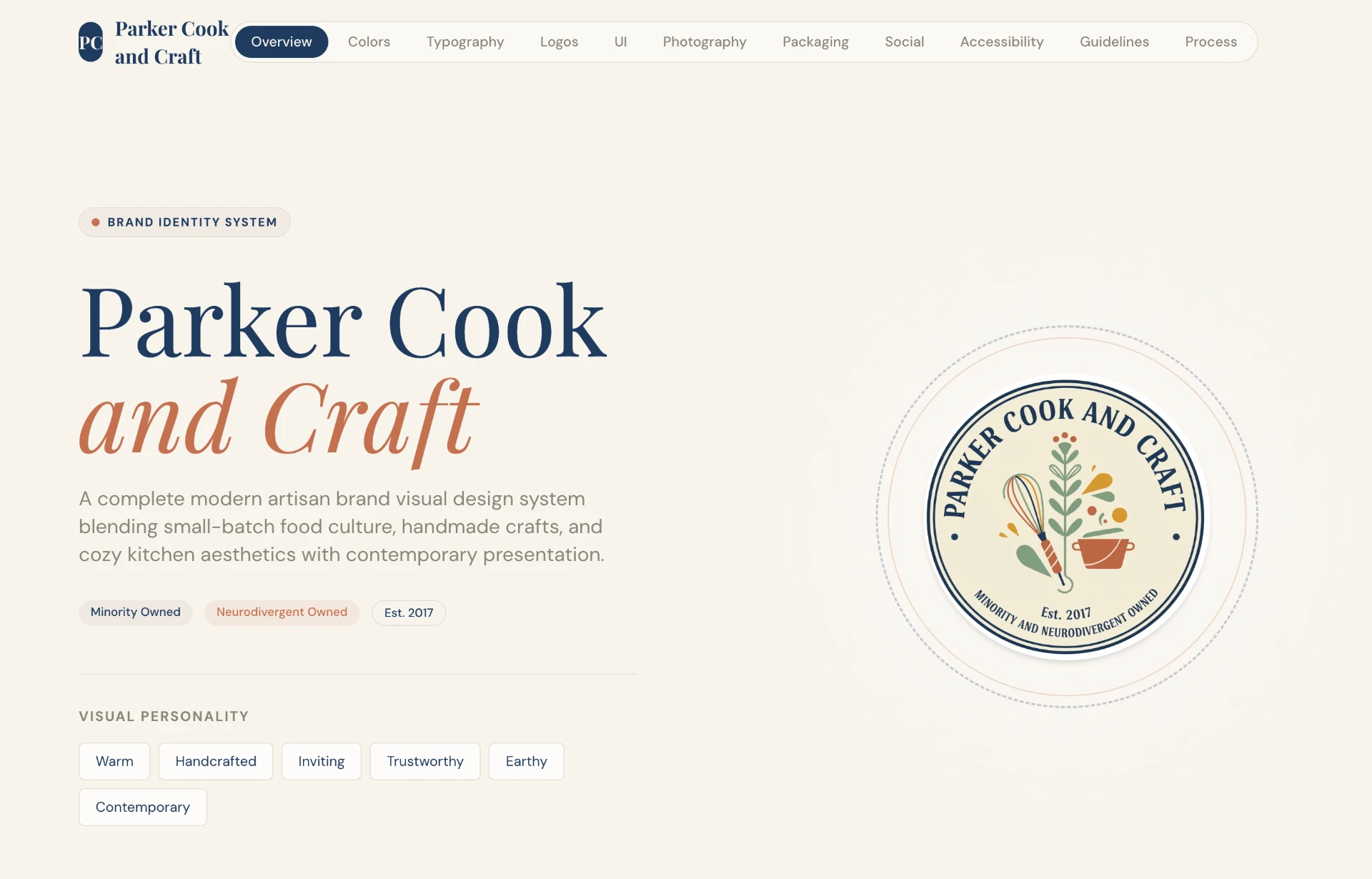 Brand overview — mark, voice, and visual personality.